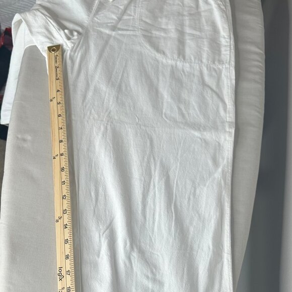 ERIKA White 100% Cotton Capri Ankle Elastic Waist w/ Drawstring Women Size LP - Picture 9 of 15